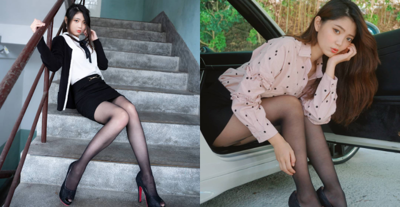 【蜗牛娱乐】大小老婆一次包！「玠雯」香車內狂展性感美腿，「銷魂黑絲襪」狂撩腿控心！