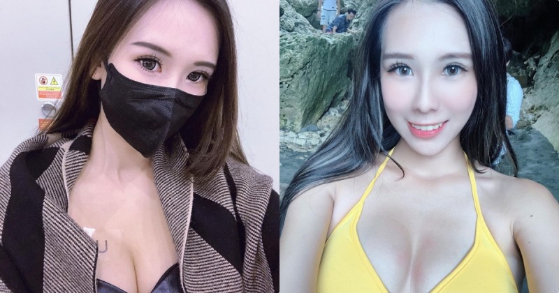 【蜗牛娱乐】正妹「佳蓉」戴口罩自拍超爆乳，「邪惡的視角」電力超強大！