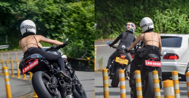 【蜗牛娱乐】美背重機騎士超巨側乳炸出　這會讓用路人無法專心吧？