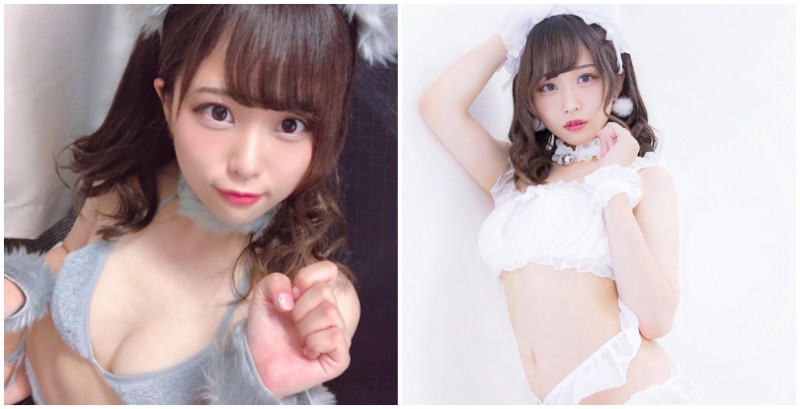 【蜗牛娱乐】我想領養這隻貓！「爆乳寫真女星」堀內玲化身性感小貓咪，露出身體要你收養她！