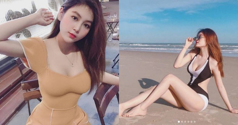 【蜗牛娱乐】海灘驚見「火辣美乳正妹」，超養眼姿勢「白皙美腿好誘人」！