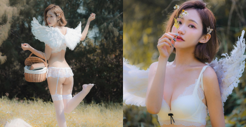 【蜗牛娱乐】純欲小天使「蔣馨」下凡超仙氣，嫩乳轉身再現微笑臀　網：「超想抓！」