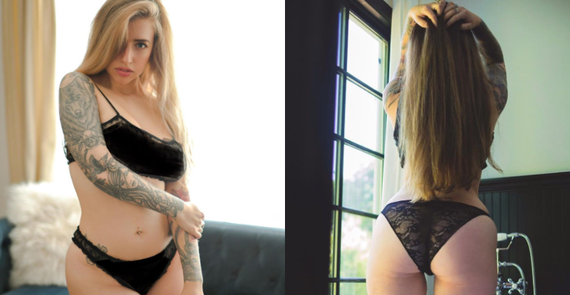 【蜗牛娱乐】刺青妹拍寫真展現美式豐潤體　鏡頭下無虛假真實呈現　網友：夠真誠～