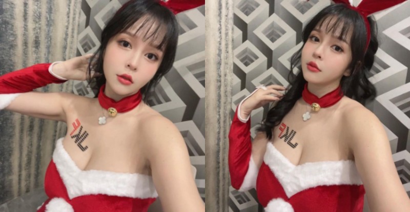 【蜗牛娱乐】木瓜姐姐「陳香菱」化身最巨一日店長　超猛聖誕裝真香！