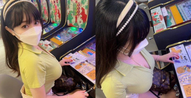 【蜗牛娱乐】爆乳少女「小九九」回憶彈珠台　網友：突然覺彈珠好小