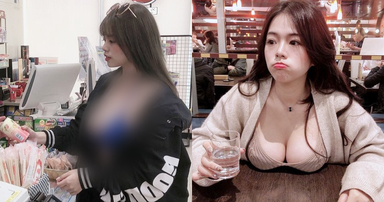 【蜗牛娱乐】嗶嗶！太犯規！E 奶辣模「馮子紜 Teresa」穿這樣逛超商 粉絲：衝著我來不要欺負店員