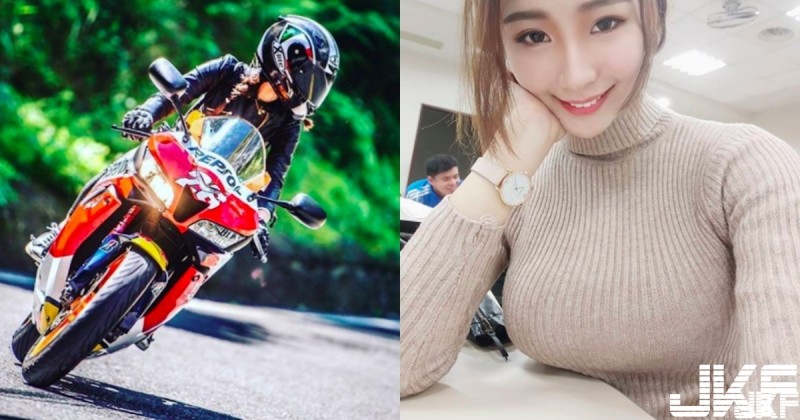 【蜗牛娱乐】車友注意！防摔衣下真面目竟是「絕世美顏」，胸前「好大一包」原來自帶安全氣囊！