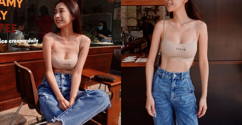 【蜗牛娱乐】「極品網美」咖啡店前曬「川字肌」，裸色小可愛被「兇猛車燈」狂力撐爆