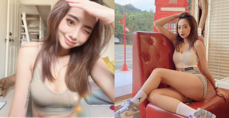 【蜗牛娱乐】「大眼正妹」交叉玉腿露出「蜜汁根部」，傲人雙峰也讓人超癡狂