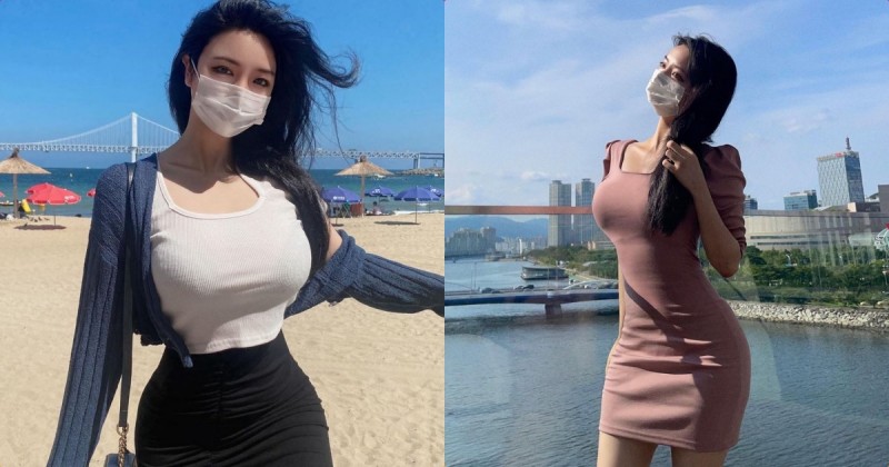 【蜗牛娱乐】沙灘大奶正妹「乳量超沈重」，IG私照「爆奶造型連發」！