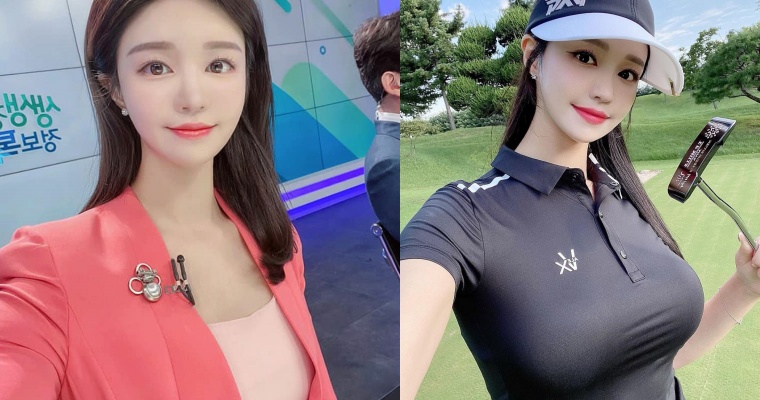 【蜗牛娱乐】韓國正妹主播「尹浩延」愛打高爾夫！球衣襯托超吸睛「凹凸身材」