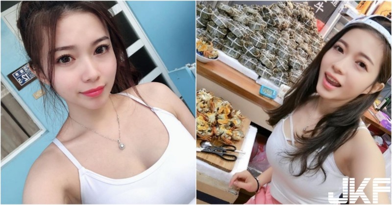 【蜗牛娱乐】「34E氣質正妹」大啖螃蟹！吃完運動「爆乳小背心」又是一波福利啊！