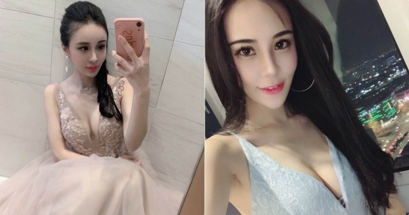 【蜗牛娱乐】正妹瑄妹兒「大深V禮服火辣誘惑」，搶眼深溝看不到盡頭了！