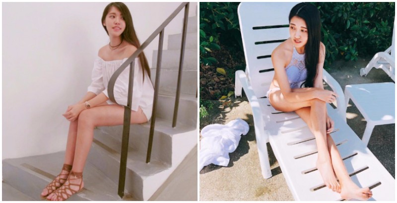 【蜗牛娱乐】腿控的福利來了！陽光笑容搭上絕美「白皙美腿」，一秒成為沖繩海灘上最美風景！