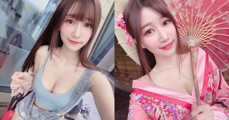 【蜗牛娱乐】甜心正妹「小筑」粉嫩和服裝好誘惑，「性感大深V視角」太吸睛了！