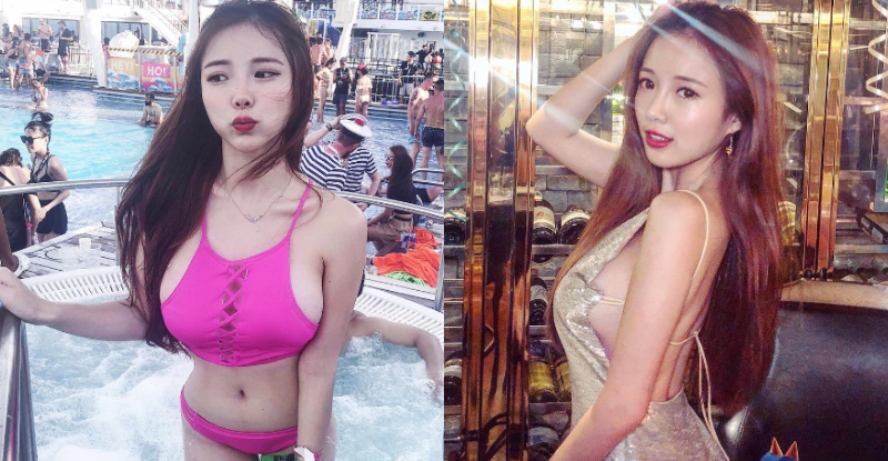 【蜗牛娱乐】大到罩不住！巨乳DJ「Amber Na藍星蕾」奶量炸裂　包覆不住直接溢出來！