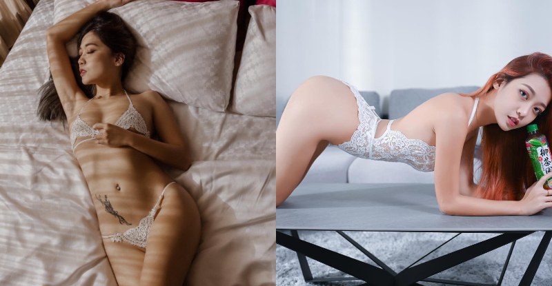 【蜗牛娱乐】美臀一姐「朱禹潔」桌上端「性感翹臀」，茶香秒被蜜桃香蓋過