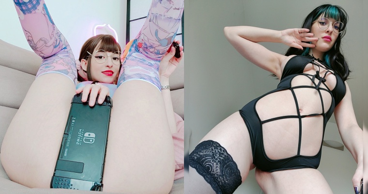 【蜗牛娱乐】這樣曬 Switch 合理嗎？巨乳 Coser「腿夾遊戲機、手拿 A 漫」超火辣！上萬粉絲全嗨翻