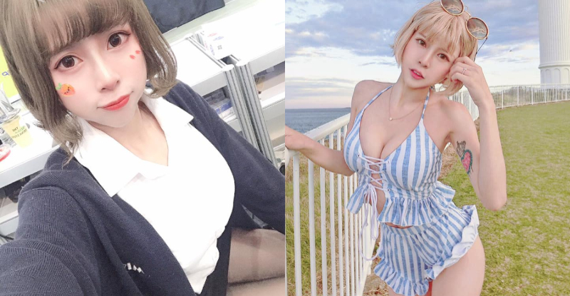 【蜗牛娱乐】甜美OL「Chubby糖」休假就解放自己　飽滿美乳放風日光浴
