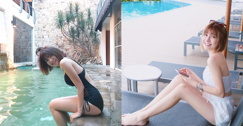 【蜗牛娱乐】專屬視角！「白嫩大奶妹」私人遊池邊大曬肉體！好想把她帶回家…