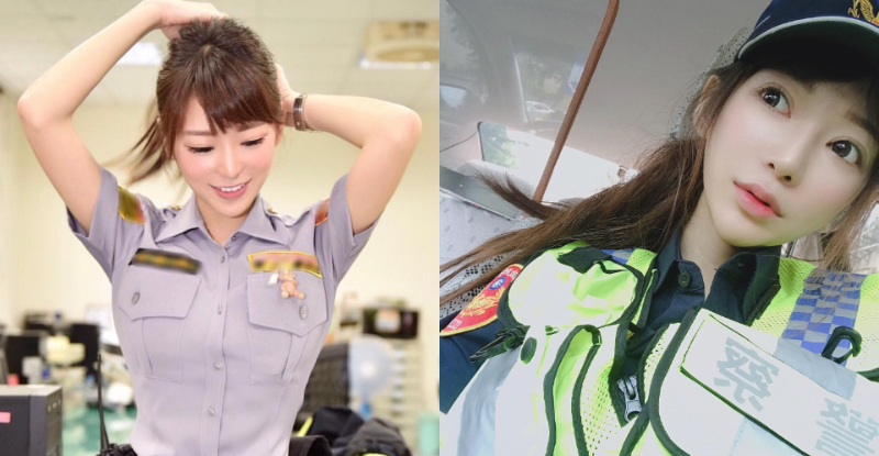 【蜗牛娱乐】總統候選人造勢會場驚見「全台最正女警」　清秀側臉讓網友秒戀愛