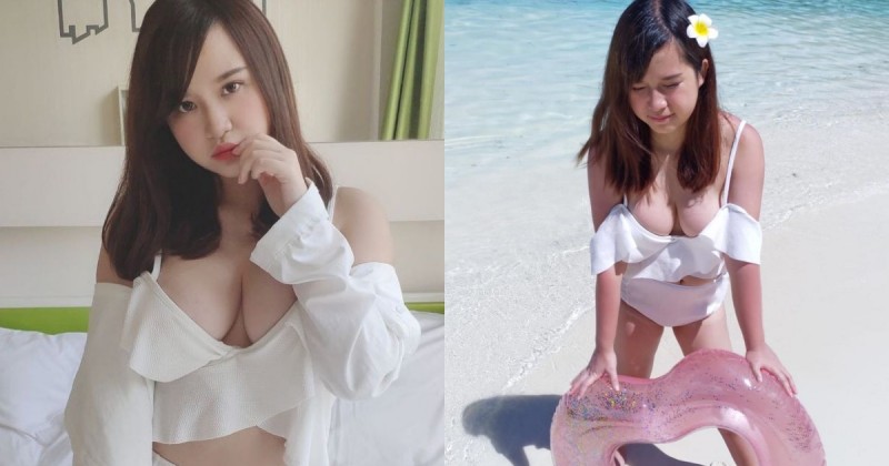 【蜗牛娱乐】夠大就給讚！G奶直播主Erika彎腰「奶快掉出來」，超豐滿肉肉比海洶湧！