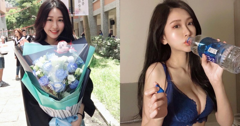 【蜗牛娱乐】華夏科大畢業的「氣質甜心」，穿內衣「挺雪白美乳」喝水自拍，網友驚呼：要噴鼻血