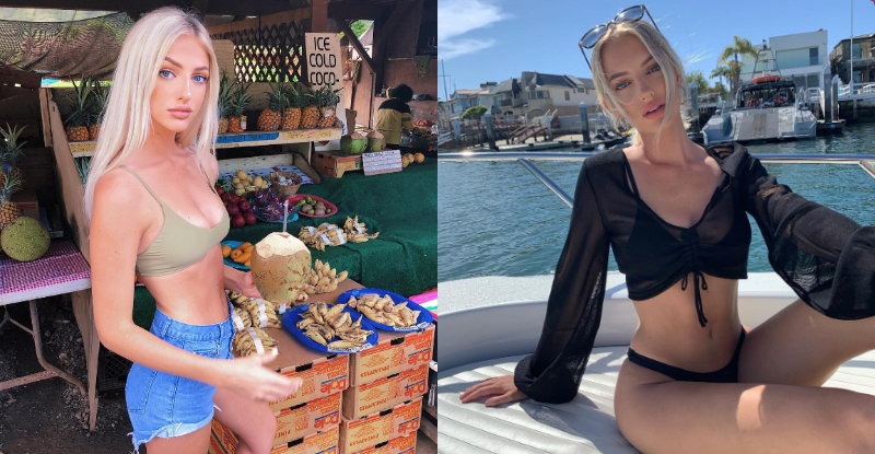 【蜗牛娱乐】出道以來最大尺度！美國辣模衣服底下什麼都沒穿　中路開到底乳型乍現