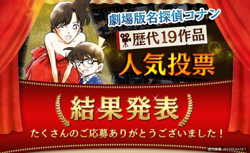 【蜗牛娱乐】名偵探柯南電影版歷代19作品人氣投票結果出爐！