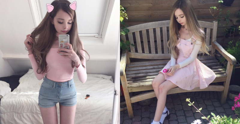 【蜗牛娱乐】真人版洋娃娃！正妹蘿莉「精緻童顏」不科學　傻甜萌樣讓人忍不住想疼愛