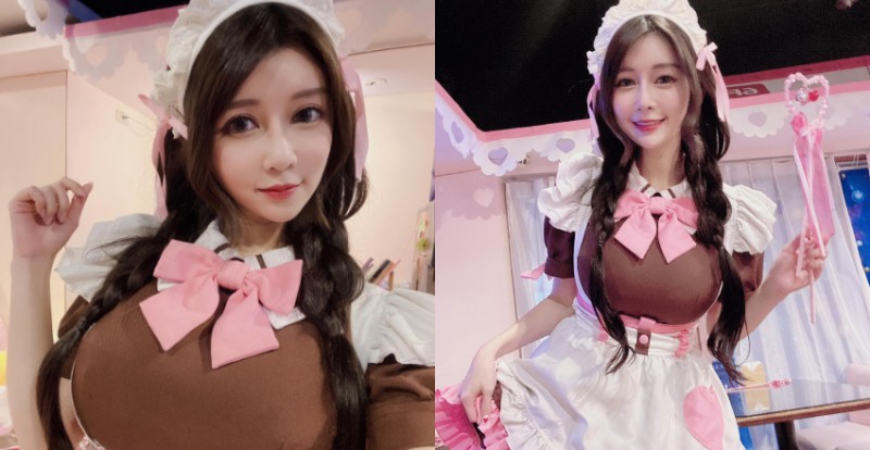 【蜗牛娱乐】「主人要來點什麼？」巨乳甜心安希化身小女僕　超萌模樣讓粉絲戀愛