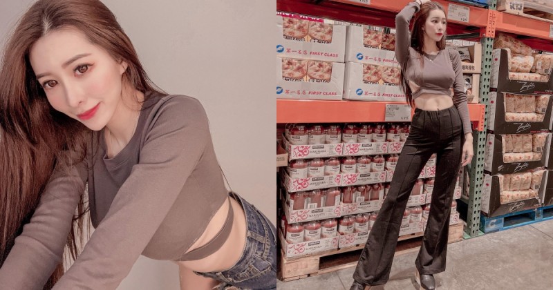 【蜗牛娱乐】好市多購物看見「蠻腰長腿正妹」！甜心Ivy﻿膚白貌美超引人注目，還暗藏D杯美乳！