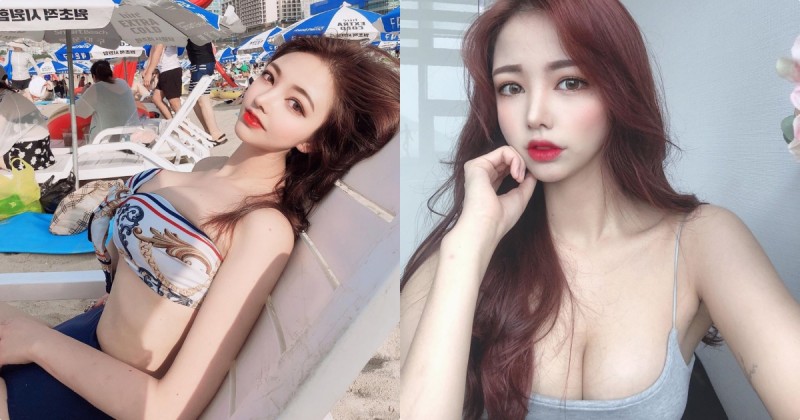 【蜗牛娱乐】紅髮正妹「mia」度假時炸出深溝，白嫩美乳有夠搶眼啊！