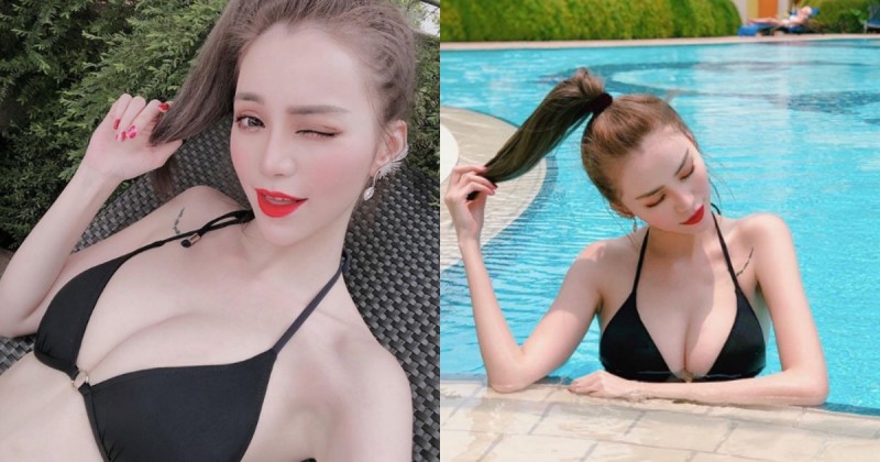 【蜗牛娱乐】超辣台灣正妹「Ariel Shih」前進星國玩耍，洶湧海波連魚尾獅都要投降啦