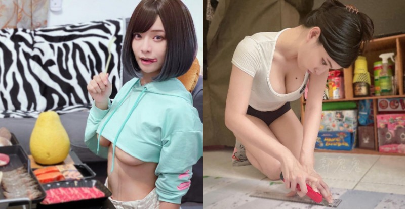 【蜗牛娱乐】烤肉也要性感！「郭鬼鬼Angela」秀胸前兩顆大白雪餅慶中秋