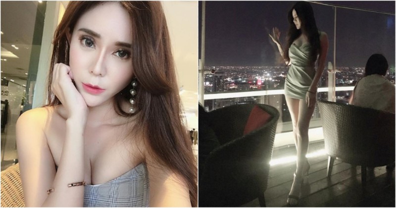 【蜗牛娱乐】高空酒吧出現「長腿美人」NiNi火辣身材路人看呆 平時還最不愛穿褲子～