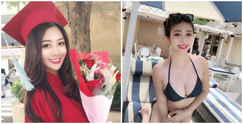 【蜗牛娱乐】文大美女也太多！「統計系女神」何季珍學士袍下藏著「渾圓美胸」的火辣身材！