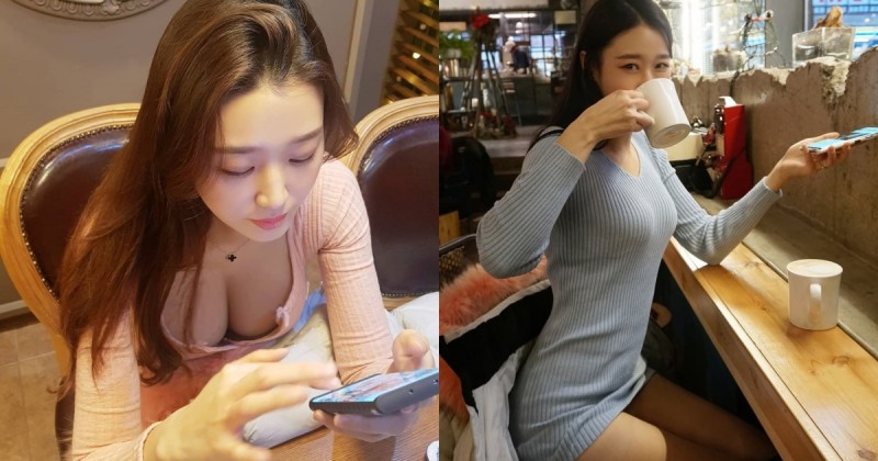 【蜗牛娱乐】白皙美胸妹「爆乳喫茶」現場奶香濃！日常穿搭還是「絕對領域」的王者啊！