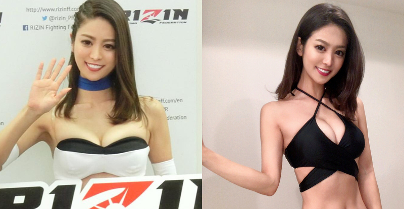 【蜗牛娱乐】格鬥擂台出現「爆乳舉牌女郎」！白皙嫩乳奶壓全場　逆天長腿串場超火辣！