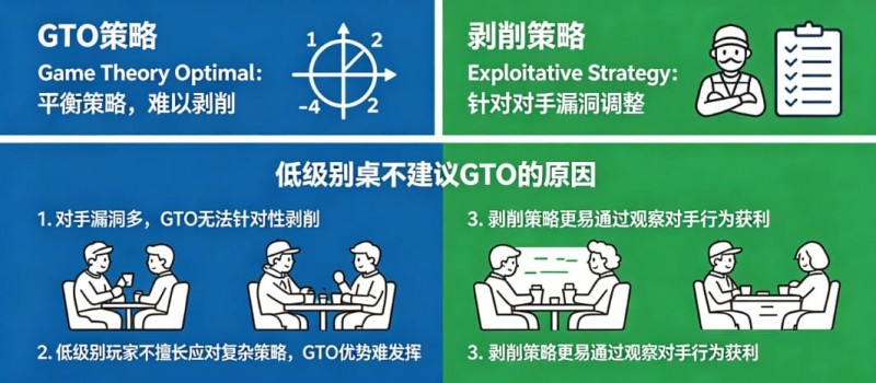 德州扑克:GTO vs 剥削策略。在低级别桌为什么不建议用GTO? 德州扑克:GTO vs 剥削策略。在低级别桌为什么不建议用GTO?