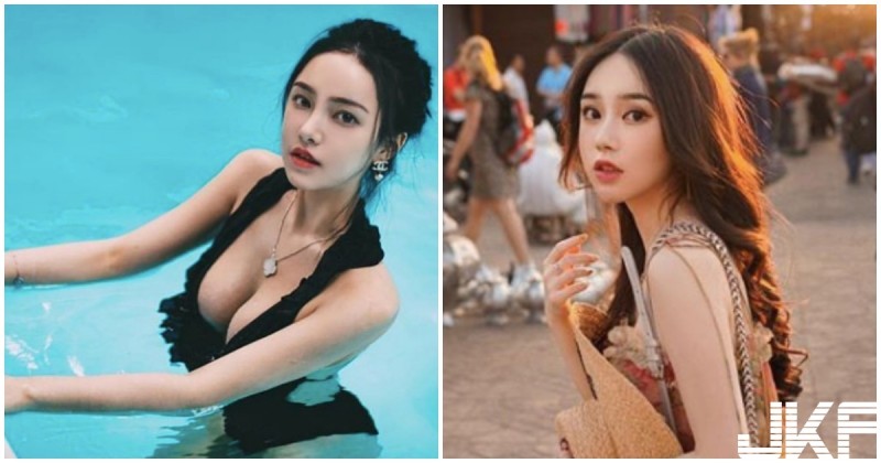 【蜗牛娱乐】好深長的溝！正妹下到水中「乳量噴發」，濕潤的美胸看了好上癮！