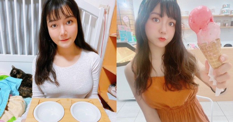 【蜗牛娱乐】F奶混血正妹「毛咪」曬出新貓碗，「惹火胸型」讓粉絲想將碗蓋上去！