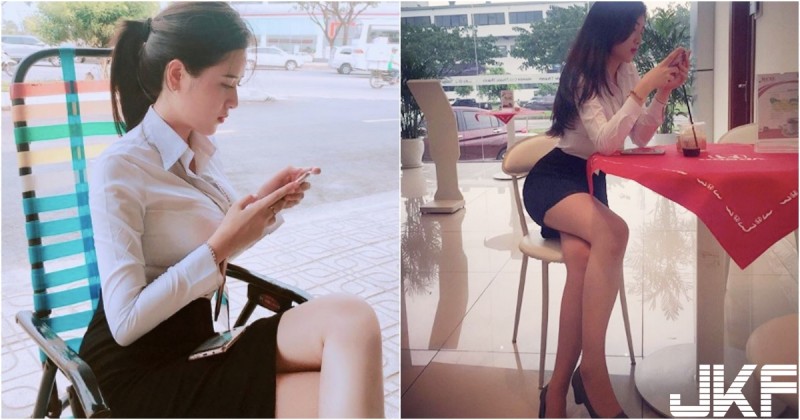 【蜗牛娱乐】買車了啦！「大奶長腿美女業務」身材太兇猛！制服襯衫下「飽滿形狀」都快撐出來了！