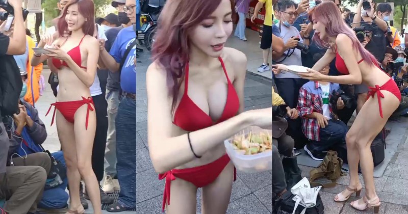 【蜗牛娱乐】暴動了！E奶正妹鄭琦「三峽爆乳販售芭樂」，「養眼比基尼畫面」好猖狂！