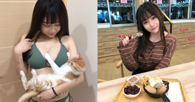 【蜗牛娱乐】好想當貓！童顏巨乳美少女「小九九」抱著毛小孩「兇狠比基尼」畫面超養眼！