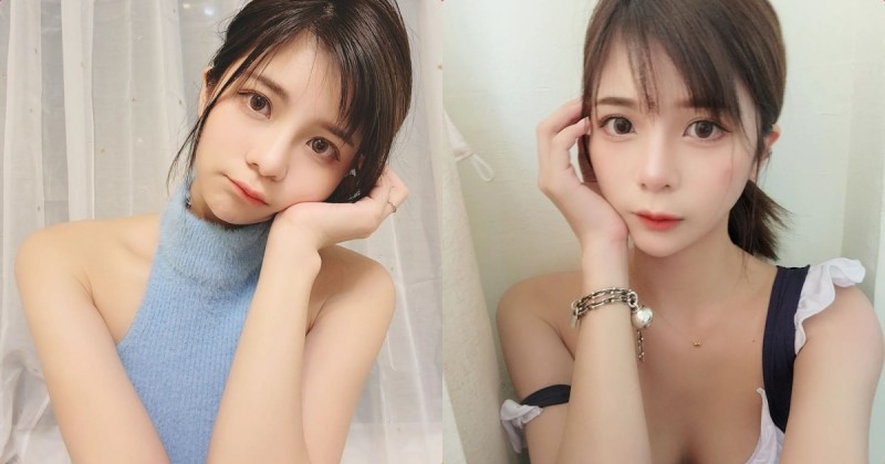 【蜗牛娱乐】正妹「小米恩Mina」低胸辣照好吸睛，「童顏臉蛋」表情超無辜！