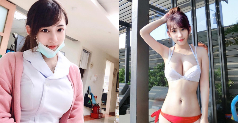 【蜗牛娱乐】正妹護理師「Elle」制服被撐到好緊繃　甜美笑容讓網友都戀愛了！