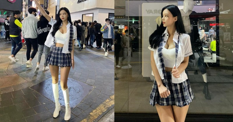 【蜗牛娱乐】Zara前「美腿辣妹」兇猛視角太吸眼球啦！飽滿好身材讓人忍不住回頭