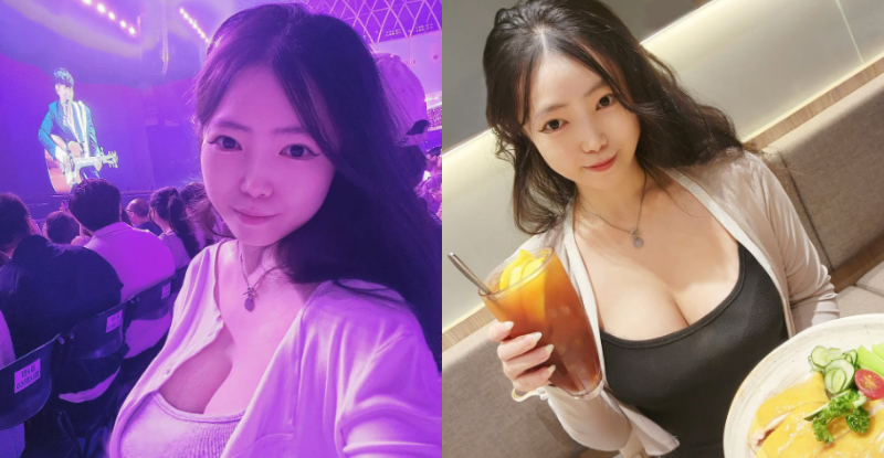 【蜗牛娱乐】JJ小粉絲「章魚孃」演唱會曬胸器，「秀深美乳溝」還不小心有了！