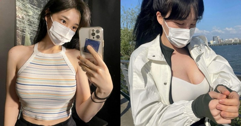 【蜗牛娱乐】出門運動遇到「豐滿車頭燈正妹」，「誘惑乳量」想跟著一起跑步！